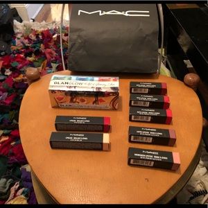 MAC Glam Glow Gift Box NWT 7 lipsticks; MudMask x3